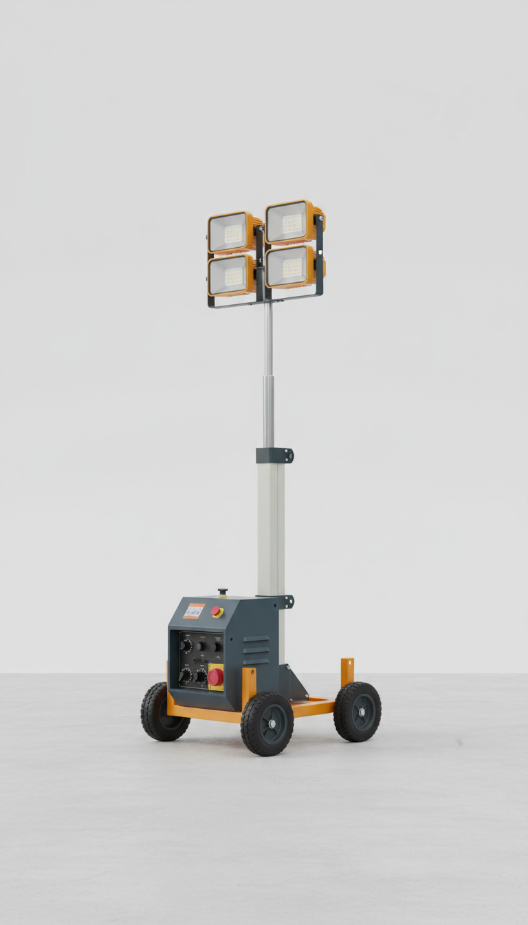 Portable Light Tower with Telescopic Boom