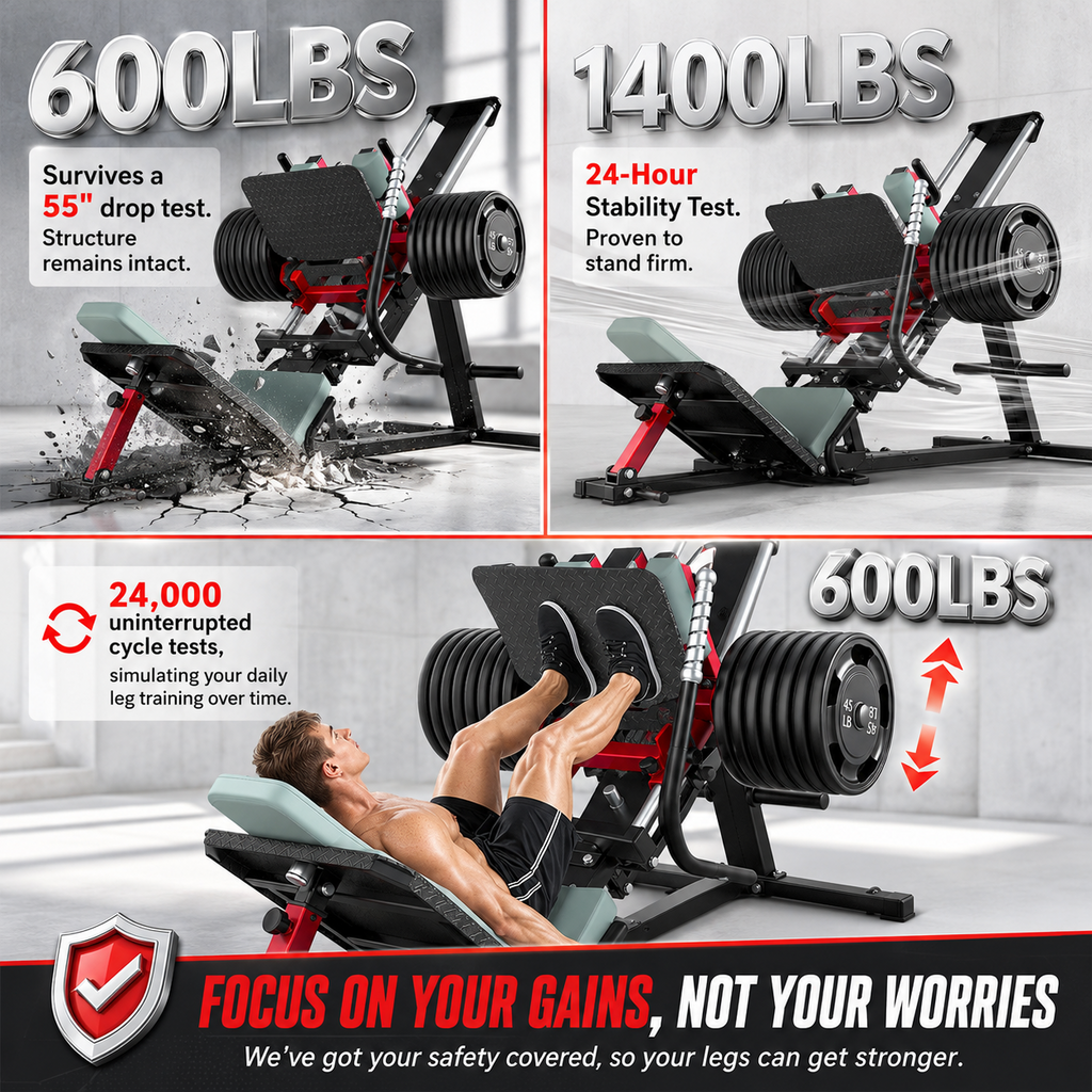 Hack Squat Leg Press Machine 2-in-1 Plate Loaded Home Gym Equipment 1400LB
