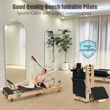 2026 Durable Wooden Pilates Reformer Home Gym Equipment Foldable Beech Oak Wood Accessories for Body Fitness