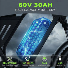 F6PRO US Warehouse Ready Stock  Electric Bicycles Electrically  Fat Bike 60V 30AH Ebike E Bike Electric Mountain Bike DTTZH