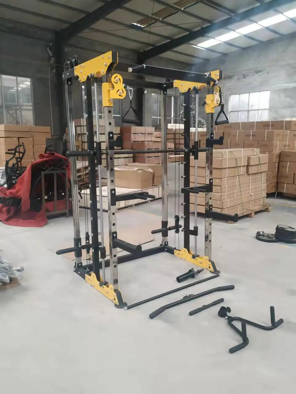 IN STOCK Gym Equipment Home Fitness Accessories Multi-function Power Rack Smith Machine Squat Rack DY-6002