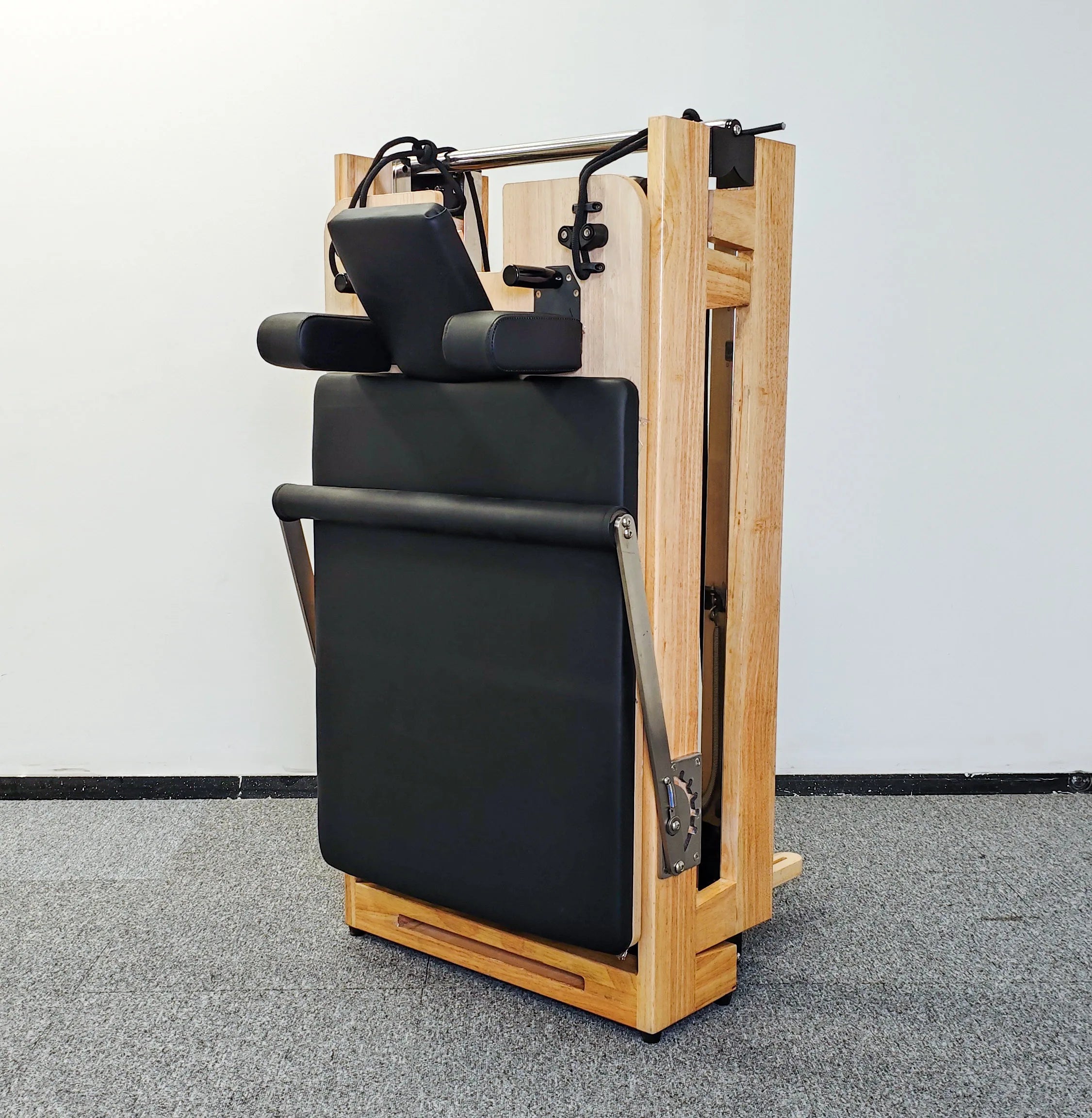 Commercial Reformer Maple Oak Wooden Foldable Home Gym Equipment  Machine  Folding Pilates