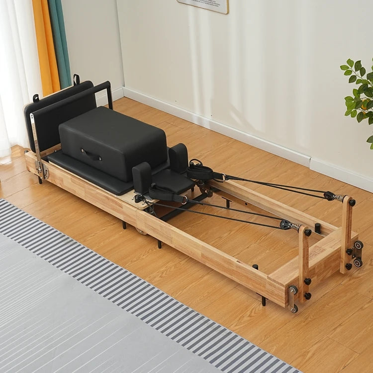 Foldable Home Gym Equipment Commercial Machine Maple Oak Wooden Folding Pilates Reformer
