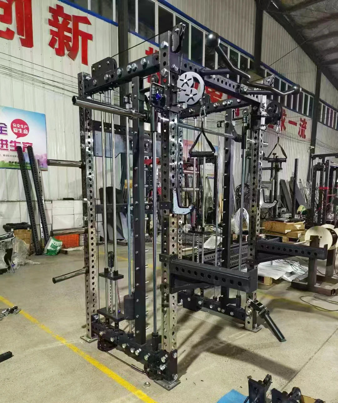 Commercial Gym Equipment Smith Machine Multi Functional Power Squat Rack Cable Machine