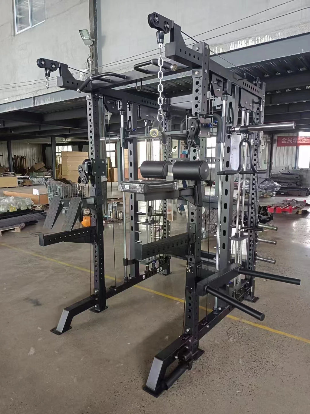 Commercial Gym Equipment Smith Machine Multi Functional Power Squat Rack Cable Machine