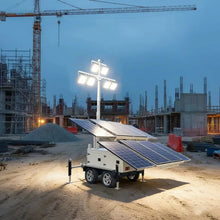 Solar Battery Mobile Light Tower Towable LED Lighting Tower for Remote Job Site Temporary Lighting
