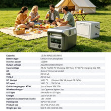 1500W Portable Power Station Solar Generator LiFePO4 Lithium Energy Storage Power Supply Outdoor Camping Emergency Power Bank
