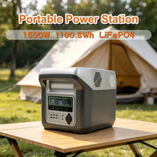 1500W Portable Power Station Solar Generator LiFePO4 Lithium Energy Storage Power Supply Outdoor Camping Emergency Power Bank