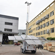 Trailer Mounted Mobile Light Tower with Built In Generator LED Lamps for Night Construction and Road Work Site Use