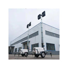Trailer Mounted Mobile Light Tower with Built In Generator LED Lamps for Night Construction and Road Work Site Use