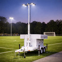 Trailer Mounted Mobile Light Tower with Built In Generator LED Lamps for Night Construction and Road Work Site Use
