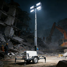 Diesel Generator Mobile Lighting Tower with Towable Trailer and LED Lamps for Construction Mining Road Work Sites