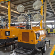 Trailer Mounted Mobile Lighting Tower Diesel Generator LED Light Tower for Road Repair Mining and Job Site Work